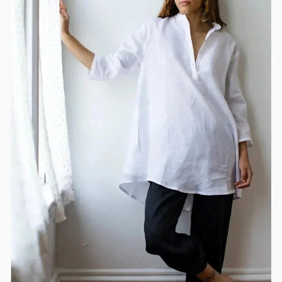 Jess Brown Atelier Tunic in Moon Linen - Picture 2 of 11